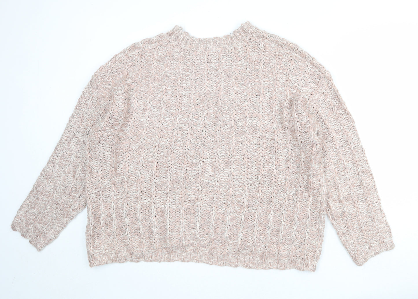 Per Una Womens Pink Crew Neck Acrylic Pullover Jumper Size 22