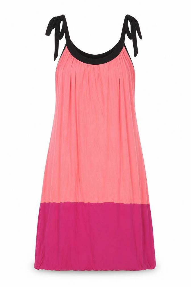 Gap Womens Pink Colourblock Viscose Slip Dress Size S Scoop Neck Tie - Tie Shoulder Detail