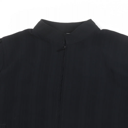 Marks and Spencer Womens Black Polyester Basic Blouse Size 16 Collared