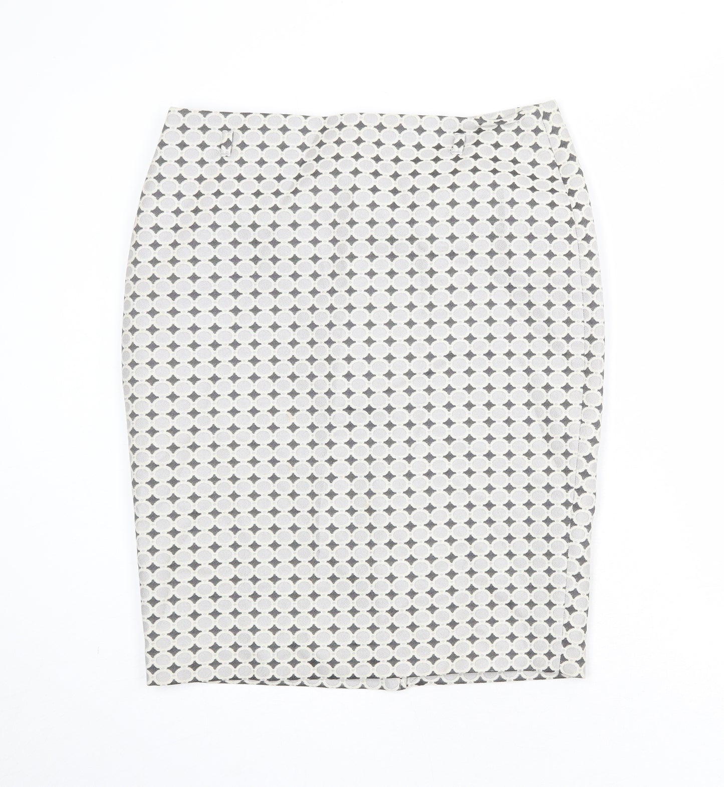 Marks and Spencer Womens Multicoloured Geometric Polyester Straight & Pencil Skirt Size 14 Zip