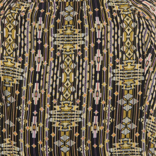 H&M Womens Multicoloured Geometric Polyester A-Line Size 14 Boat Neck Button