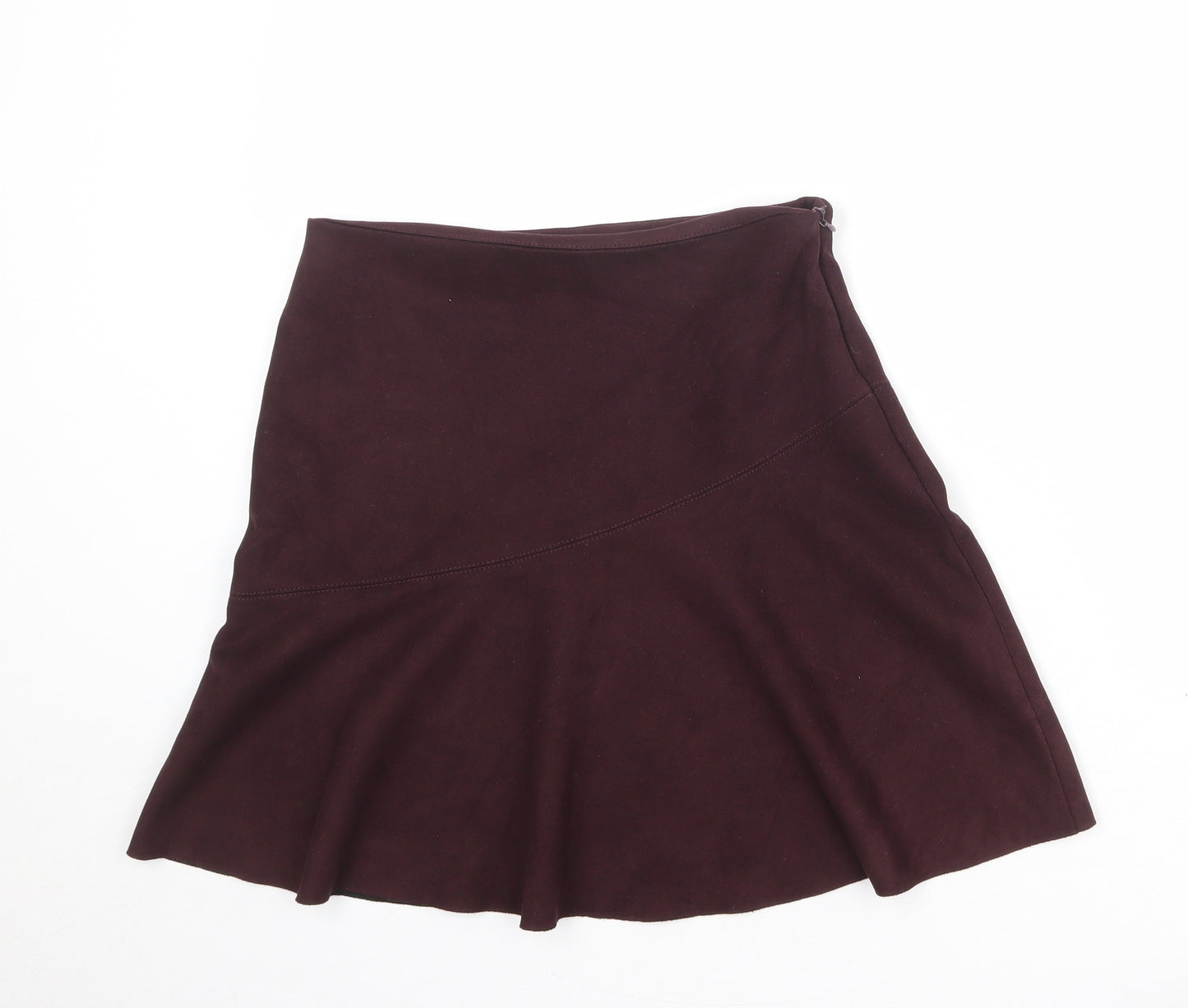 NEXT Womens Purple Polyester Swing Skirt Size 8 Zip