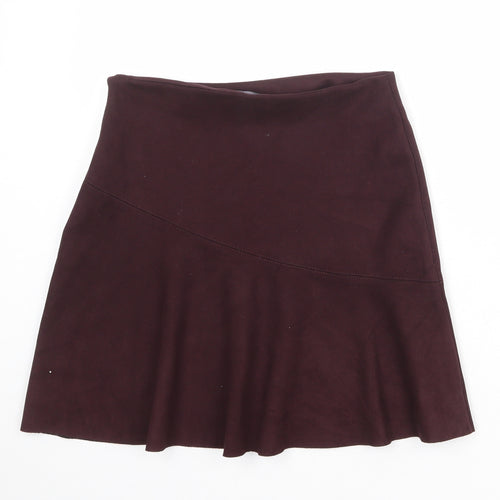 NEXT Womens Purple Polyester Swing Skirt Size 8 Zip