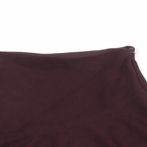 NEXT Womens Purple Polyester Swing Skirt Size 8 Zip