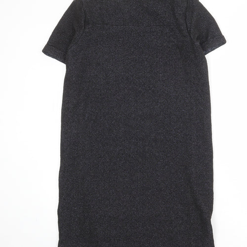 Warehouse Womens Grey Polyester T-Shirt Dress Size 8 Boat Neck Pullover