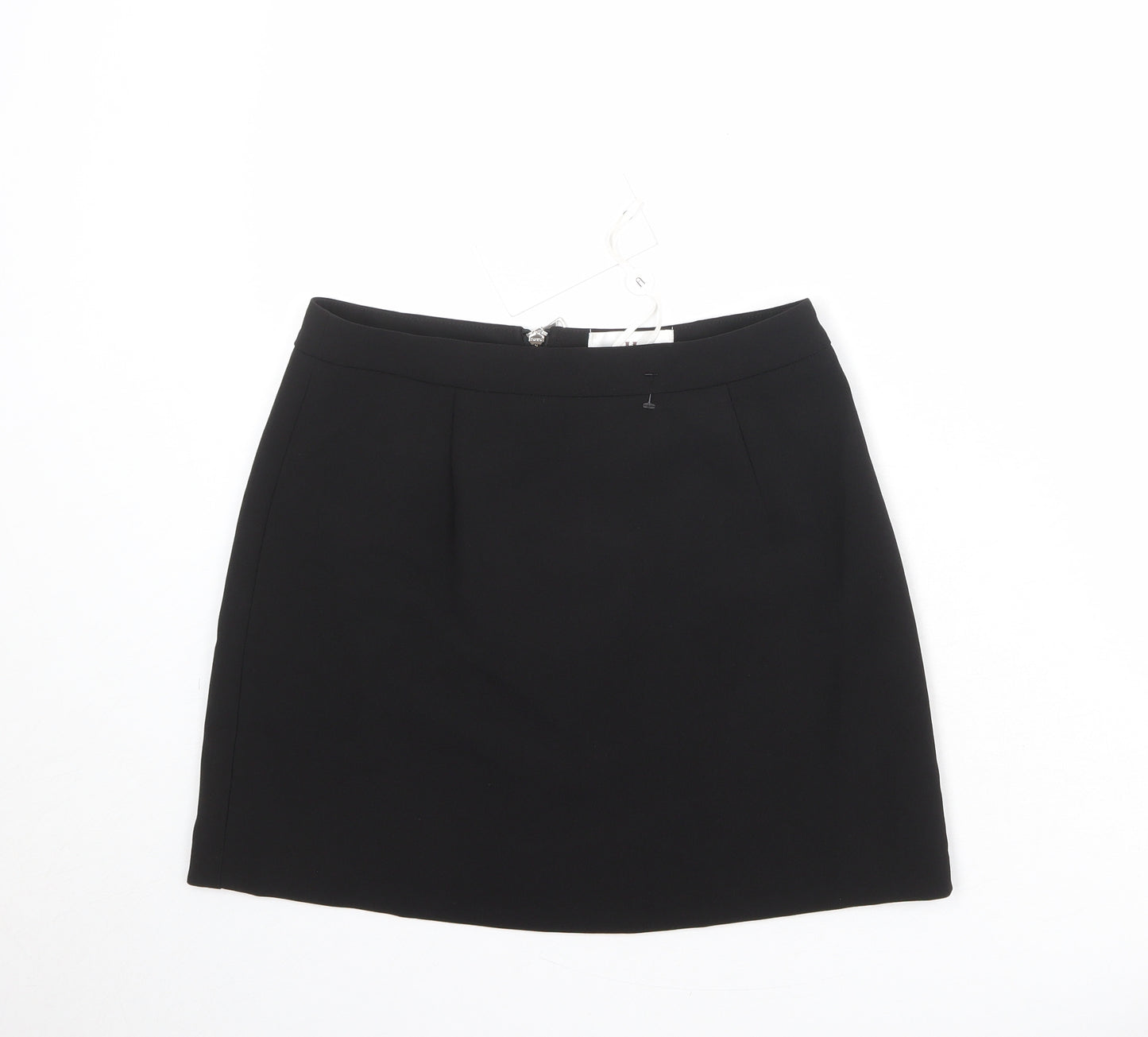 Forever Unique Womens Black Polyester A-Line Skirt Size 10 Zip