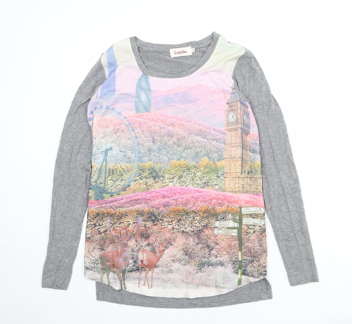 Louche Womens Multicoloured Polyester Basic Blouse Size 8 Round Neck - London View