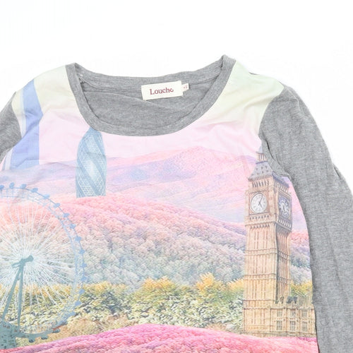Louche Womens Multicoloured Polyester Basic Blouse Size 8 Round Neck - London View