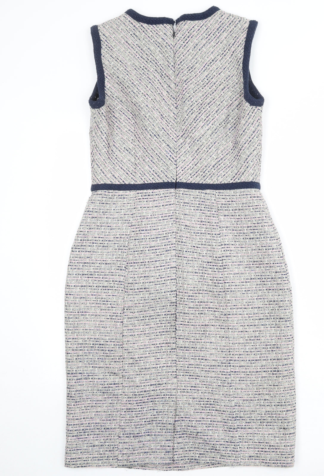 Jaeger Womens Multicoloured Polyester Shift Size 10 Round Neck Zip