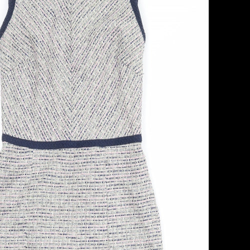 Jaeger Womens Multicoloured Polyester Shift Size 10 Round Neck Zip