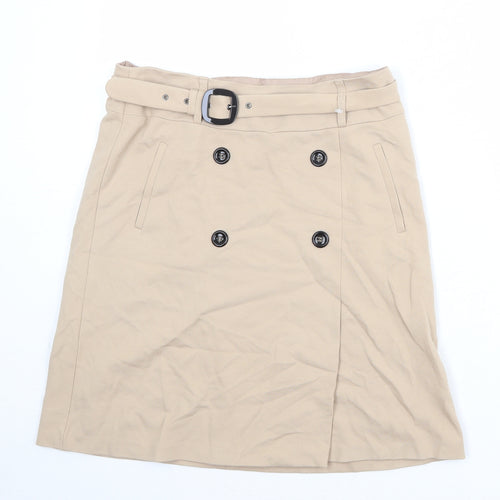 Gerry Weber Womens Beige Polyester A-Line Skirt Size 30 in Zip - Belt included