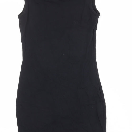 New Look Womens Black Cotton Bodycon Size 10 Round Neck Pullover