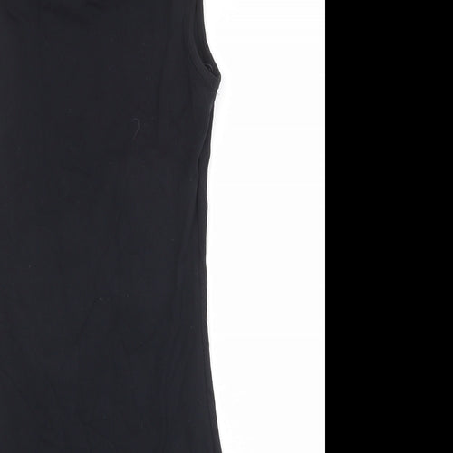 New Look Womens Black Cotton Bodycon Size 10 Round Neck Pullover
