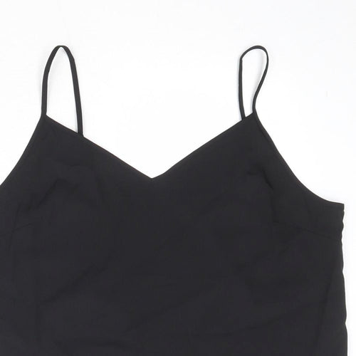 Marks and Spencer Womens Black Polyester Basic Tank Size 10 V-Neck