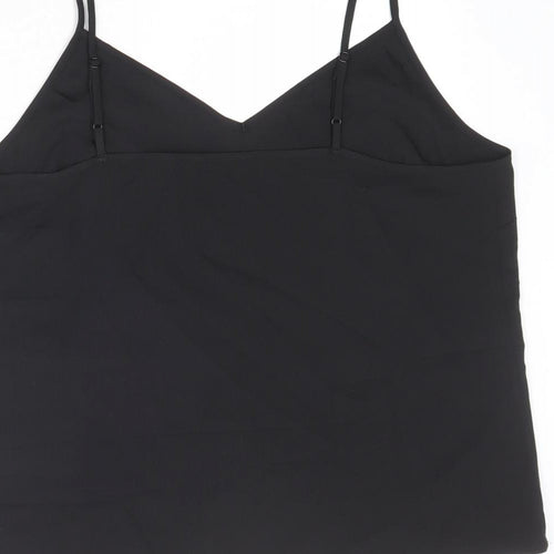 Marks and Spencer Womens Black Polyester Basic Tank Size 10 V-Neck