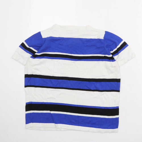 Marks and Spencer Womens Multicoloured Round Neck Striped Viscose Pullover Jumper Size 12