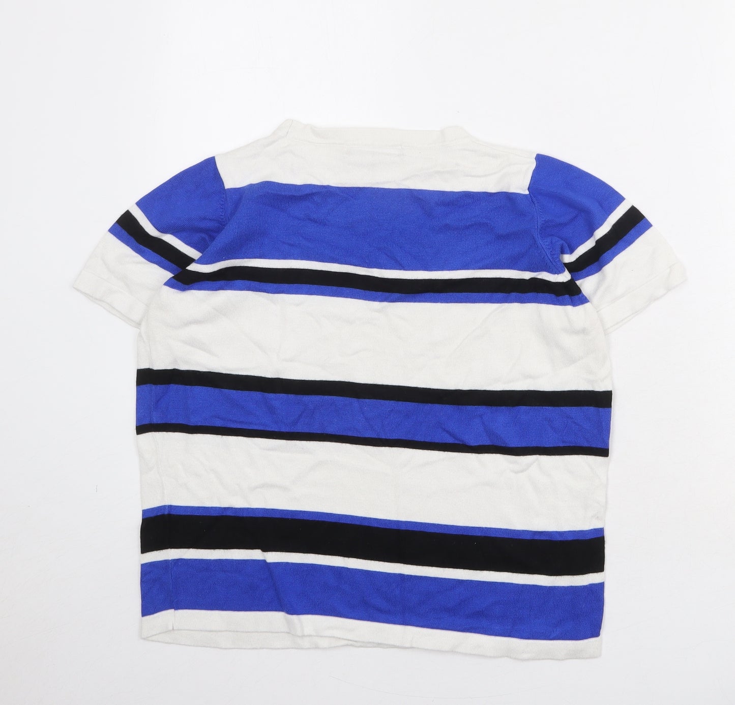 Marks and Spencer Womens Multicoloured Round Neck Striped Viscose Pullover Jumper Size 12