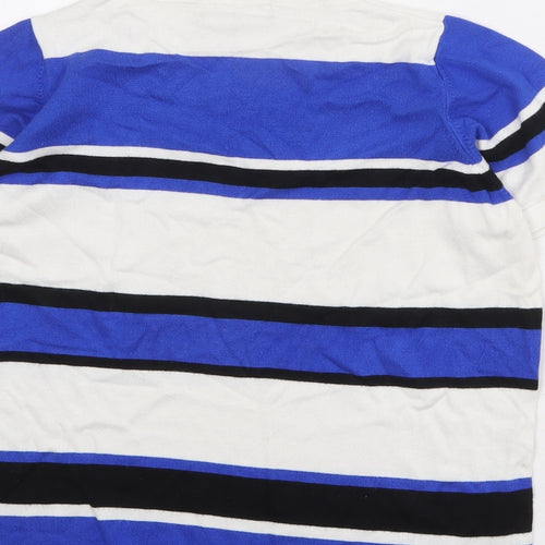 Marks and Spencer Womens Multicoloured Round Neck Striped Viscose Pullover Jumper Size 12