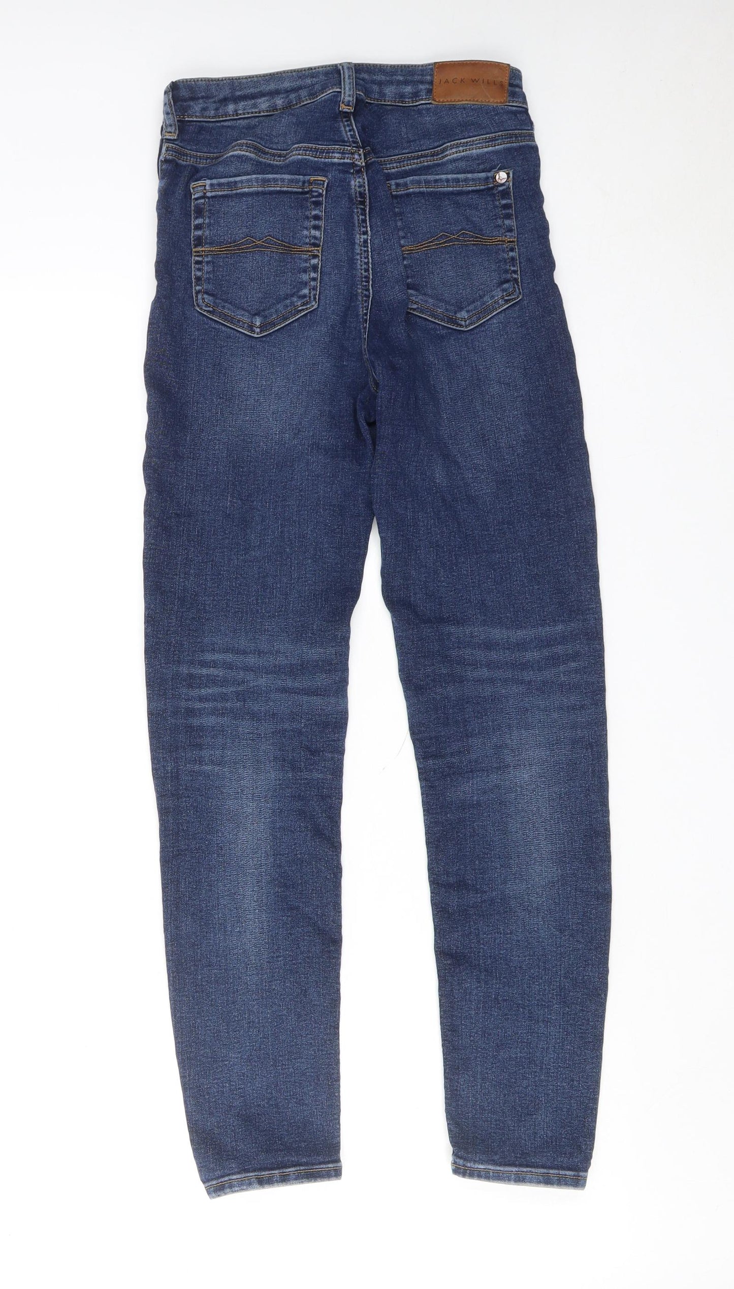 Jack Wills Womens Blue Cotton Skinny Jeans Size 25 in Regular Zip