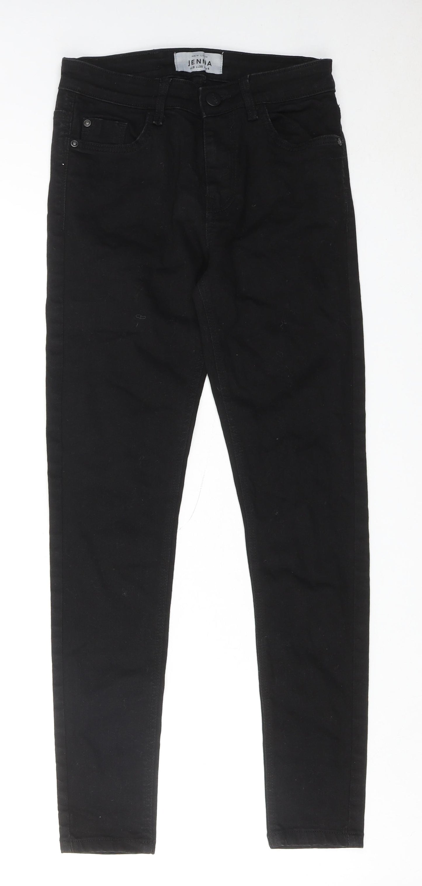 New Look Womens Black Cotton Skinny Jeans Size 8 Regular Zip