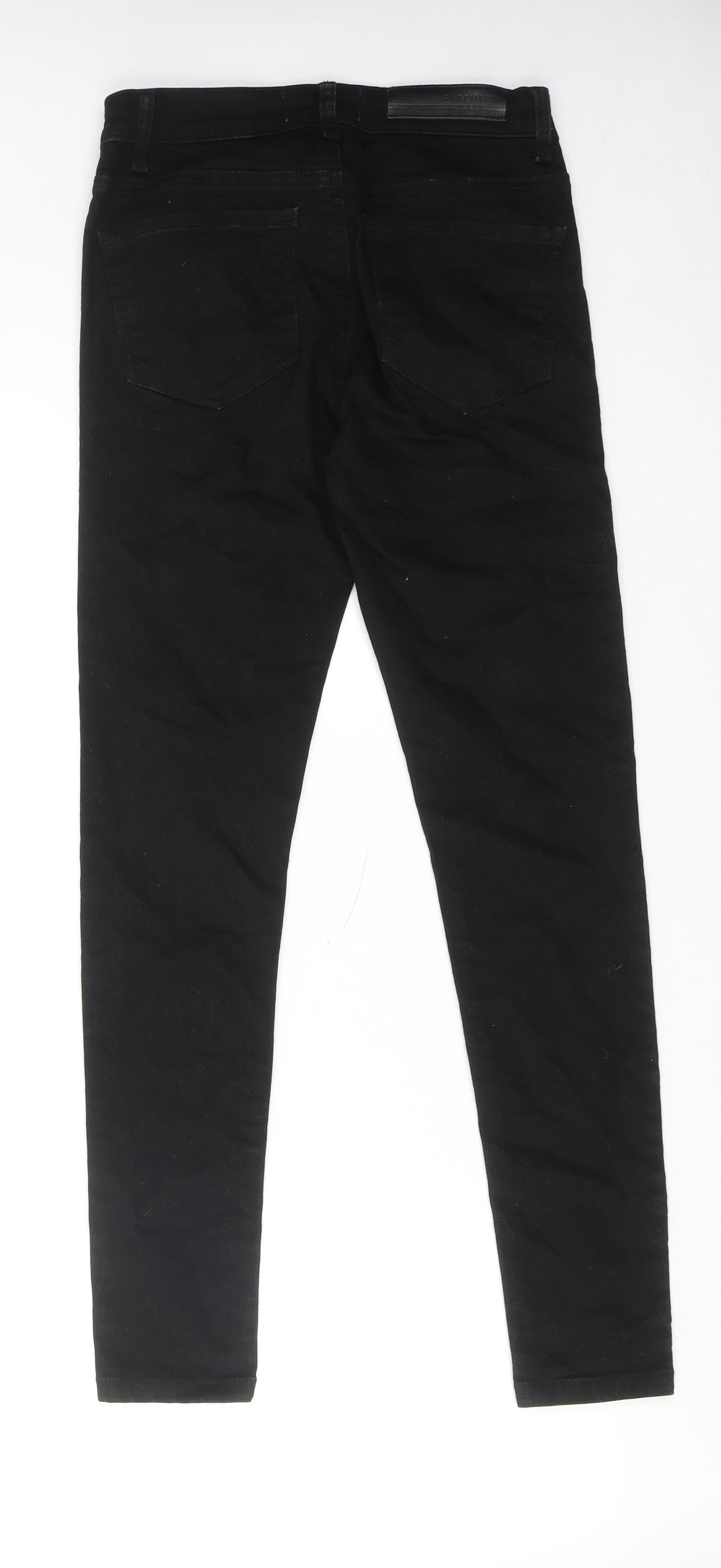 New Look Womens Black Cotton Skinny Jeans Size 8 Regular Zip