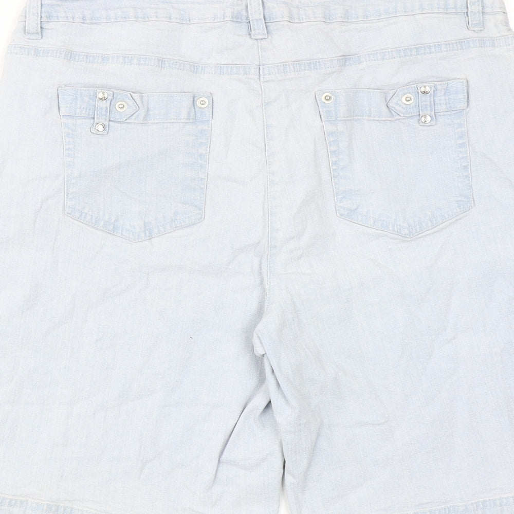 Millers Falls Company Womens Blue Cotton Bermuda Shorts Size 14 Regular Zip