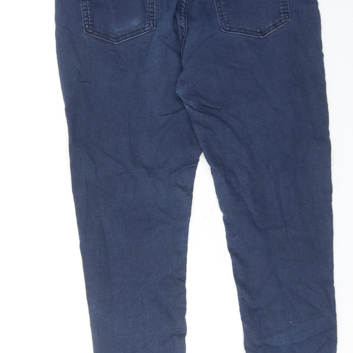 Marks and Spencer Womens Blue Cotton Skinny Jeans Size 14 Regular Zip