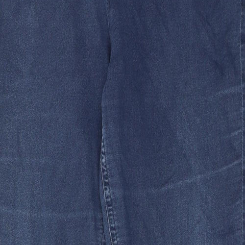 Marks and Spencer Womens Blue Cotton Skinny Jeans Size 14 Regular Zip