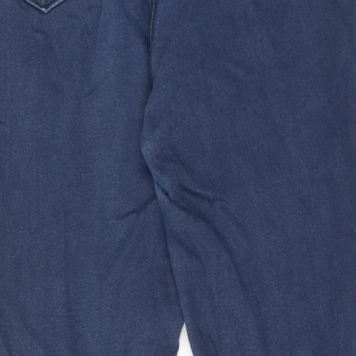 Marks and Spencer Womens Blue Cotton Skinny Jeans Size 14 Regular Zip