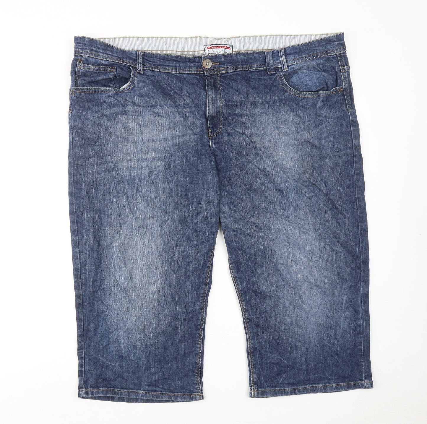 NEXT Womens Blue Cotton Bermuda Shorts Size 24 Regular Zip