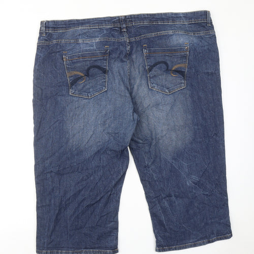 NEXT Womens Blue Cotton Bermuda Shorts Size 24 Regular Zip