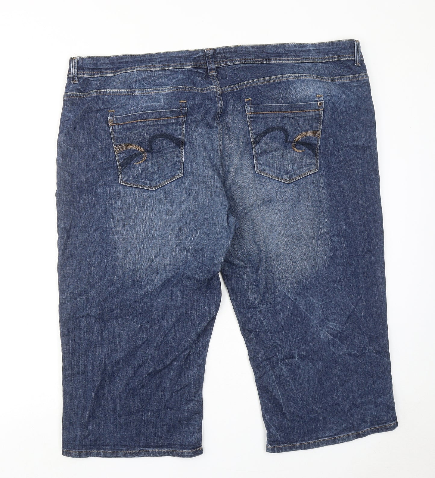 NEXT Womens Blue Cotton Bermuda Shorts Size 24 Regular Zip