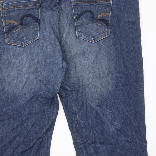 NEXT Womens Blue Cotton Bermuda Shorts Size 24 Regular Zip