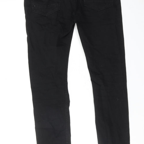 Topman Mens Black Cotton Skinny Jeans Size 32 in Regular Zip