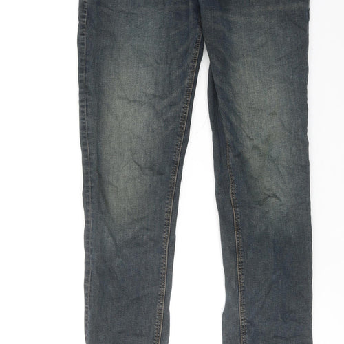 NEXT Mens Blue Cotton Straight Jeans Size 30 in L33 in Regular Zip