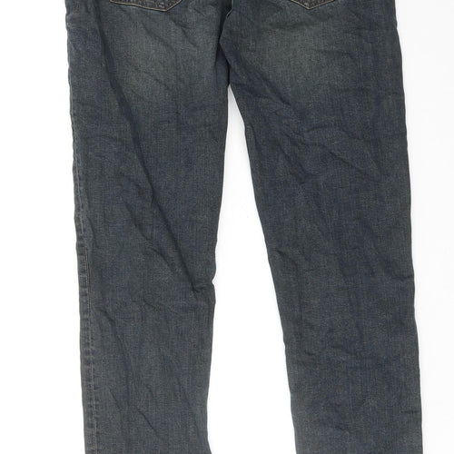 NEXT Mens Blue Cotton Straight Jeans Size 30 in L33 in Regular Zip