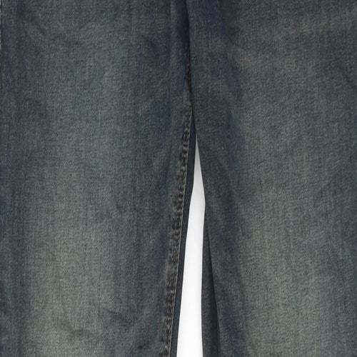 NEXT Mens Blue Cotton Straight Jeans Size 30 in L33 in Regular Zip