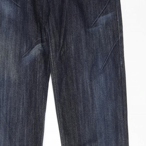 Rock & Republic Womens Blue Cotton Bootcut Jeans Size 27 in Regular Zip