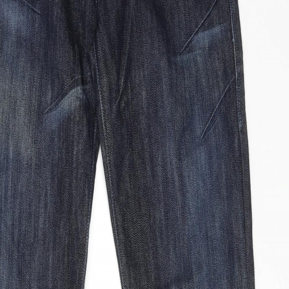 Rock & Republic Womens Blue Cotton Bootcut Jeans Size 27 in Regular Zip