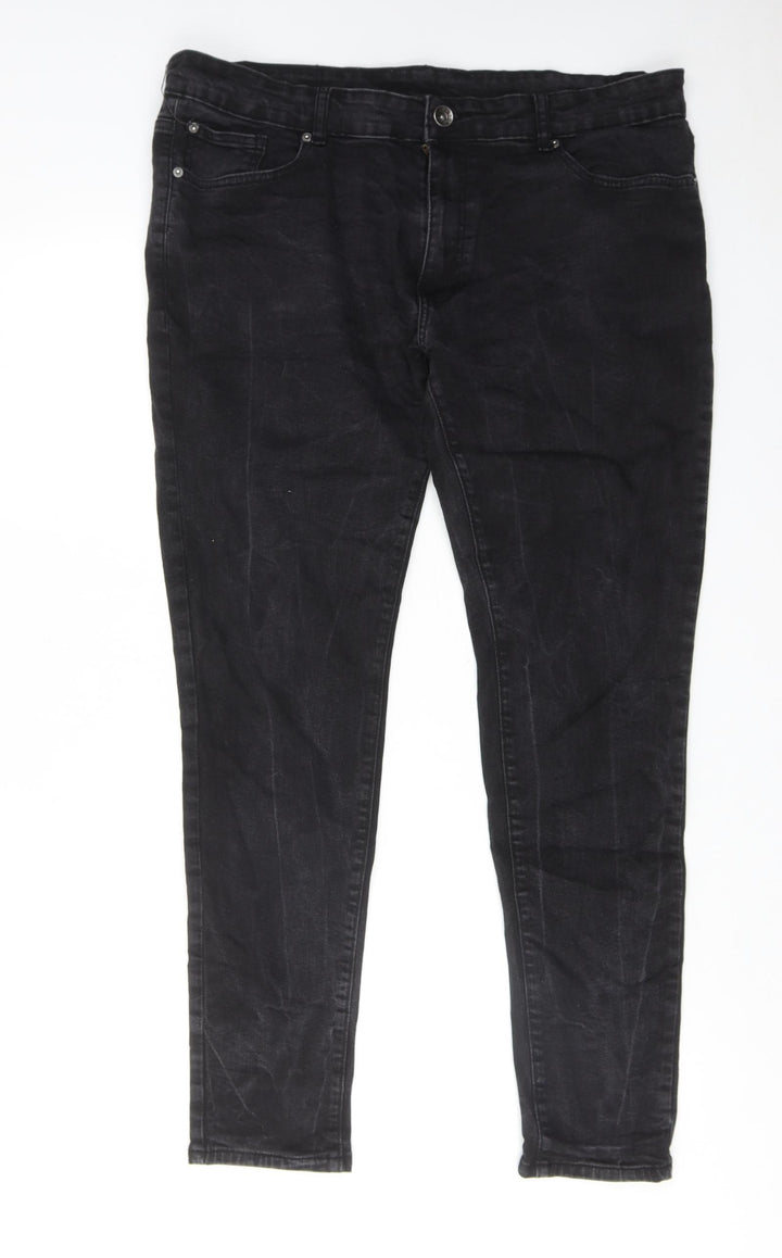 ze enzo Womens Black Cotton Skinny Jeans Size 40 in Regular Zip