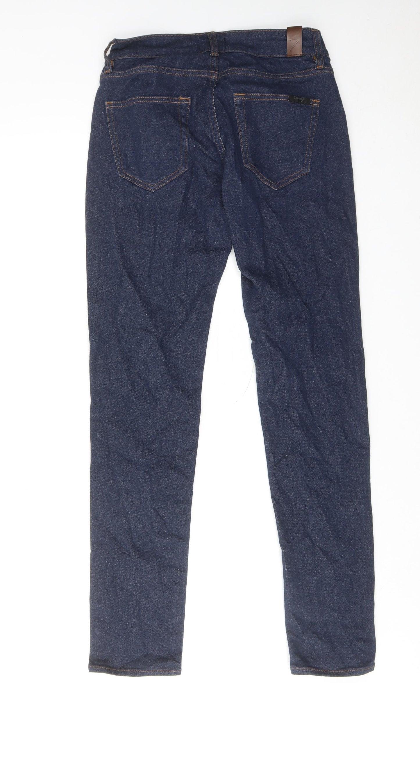 Seven7 Womens Blue Cotton Skinny Jeans Size 26 in Regular Zip
