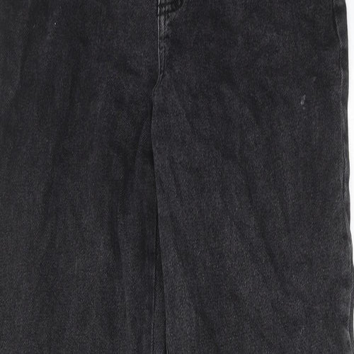 Stradivarius Womens Black Cotton Straight Jeans Size 10 Regular Zip