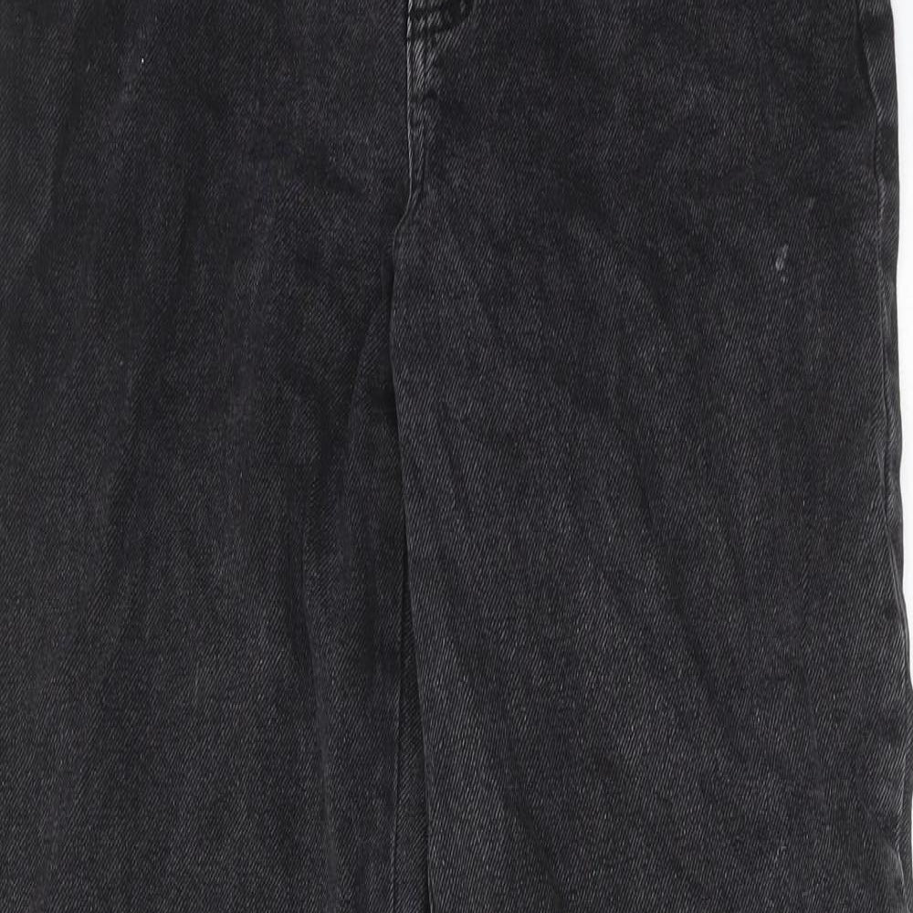 Stradivarius Womens Black Cotton Straight Jeans Size 10 Regular Zip