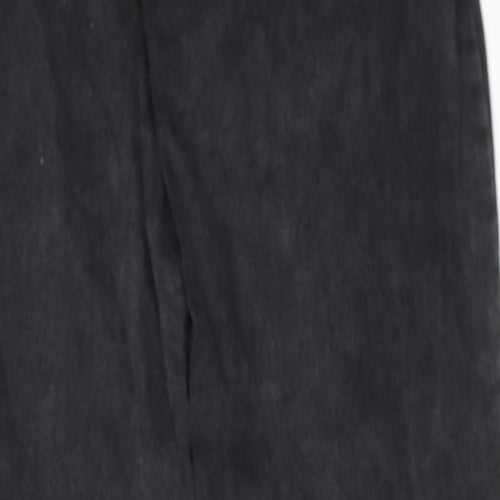 Stradivarius Womens Black Cotton Straight Jeans Size 10 Regular Zip