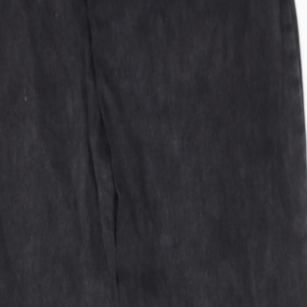 Stradivarius Womens Black Cotton Straight Jeans Size 10 Regular Zip