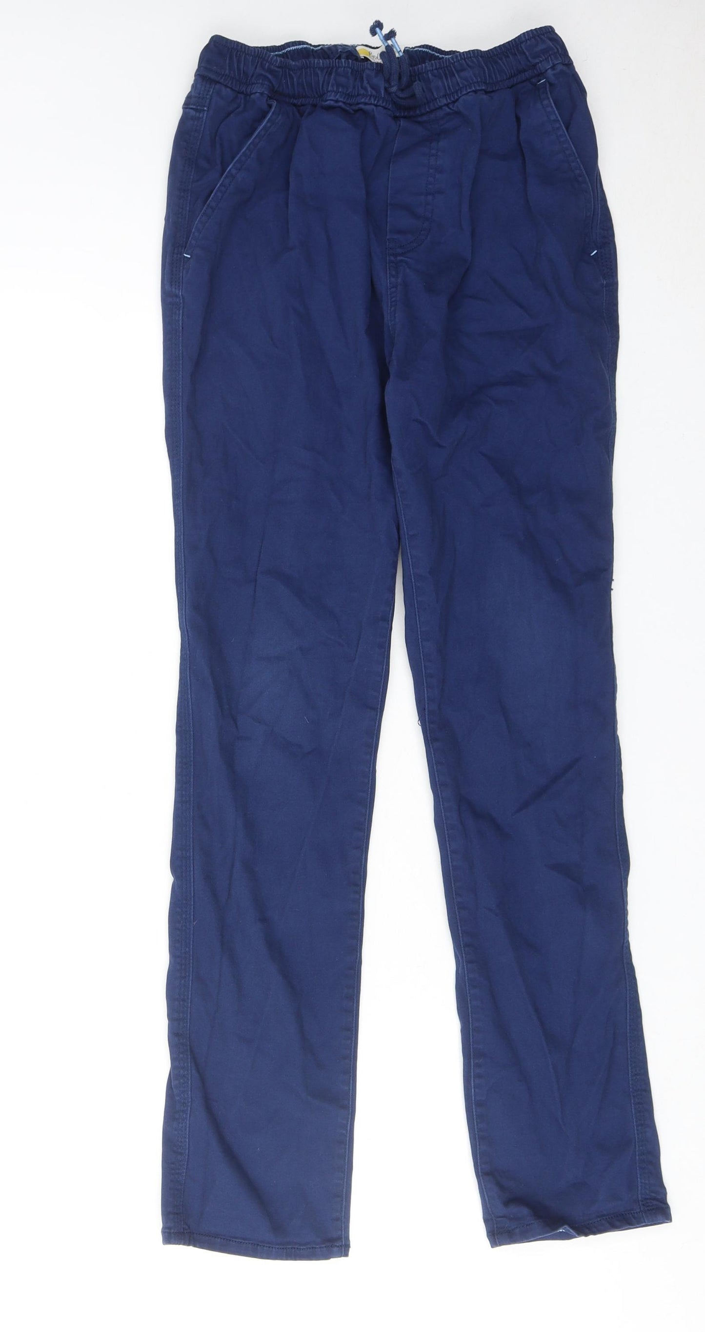 Boden Boys Blue Cotton Straight Jeans Size 14 Years Regular Drawstring