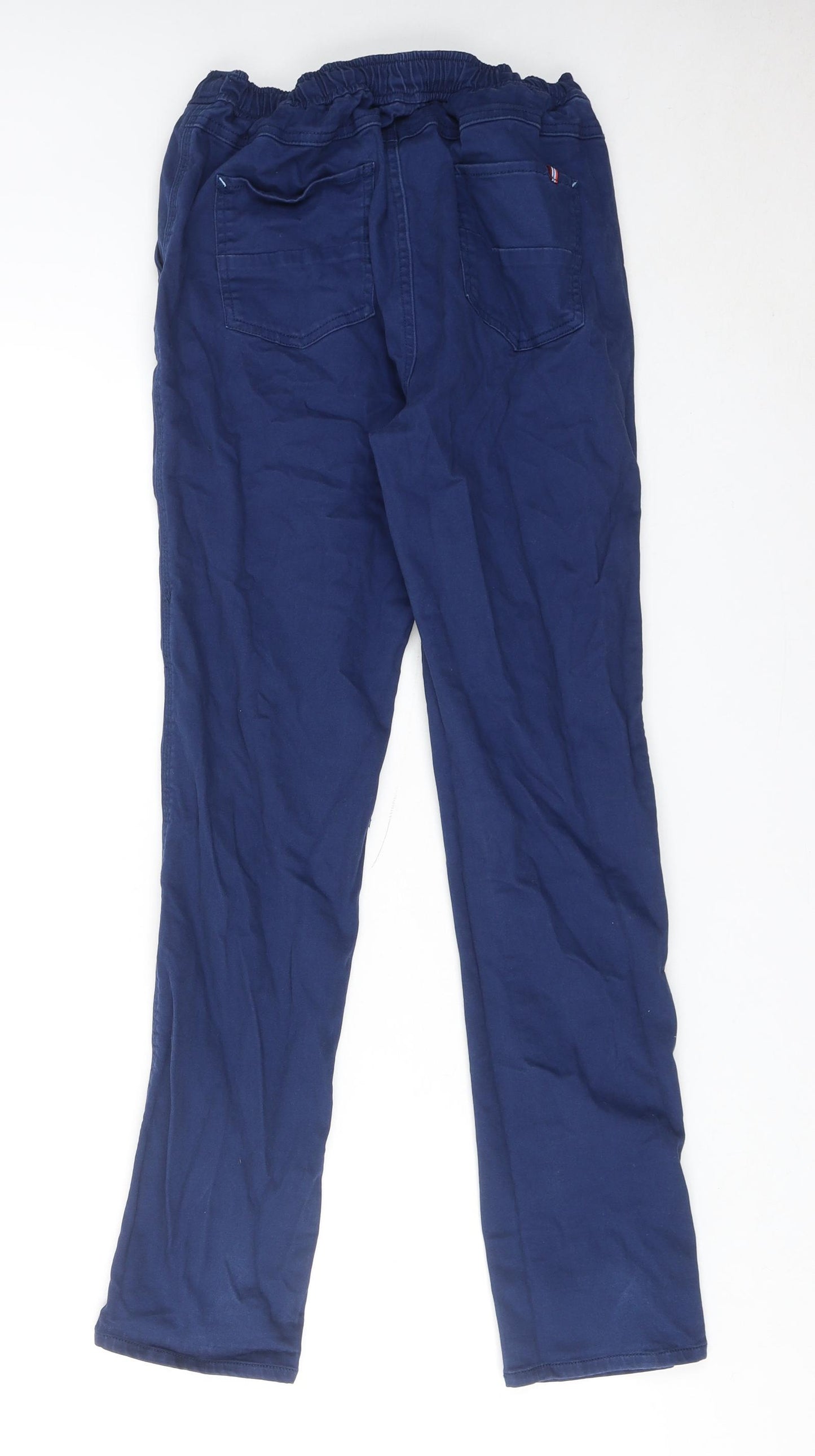 Boden Boys Blue Cotton Straight Jeans Size 14 Years Regular Drawstring