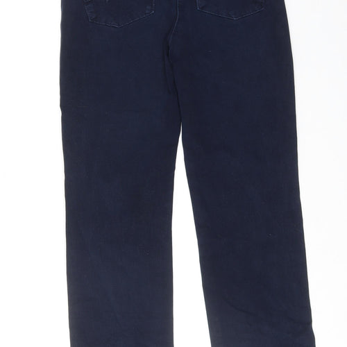 Marks and Spencer Womens Blue Cotton Straight Jeans Size 8 Regular Zip