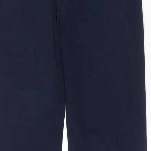 Marks and Spencer Womens Blue Cotton Straight Jeans Size 8 Regular Zip