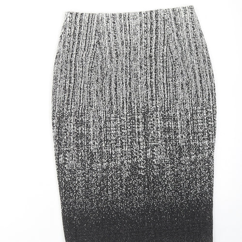 Roman Womens Black Geometric Polyester Straight & Pencil Skirt Size 10